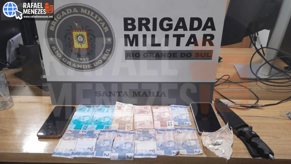 Jovem com antecedentes por homicídio é preso por tráfico de drogas no bairro Pinheiro Machado, em Santa Maria