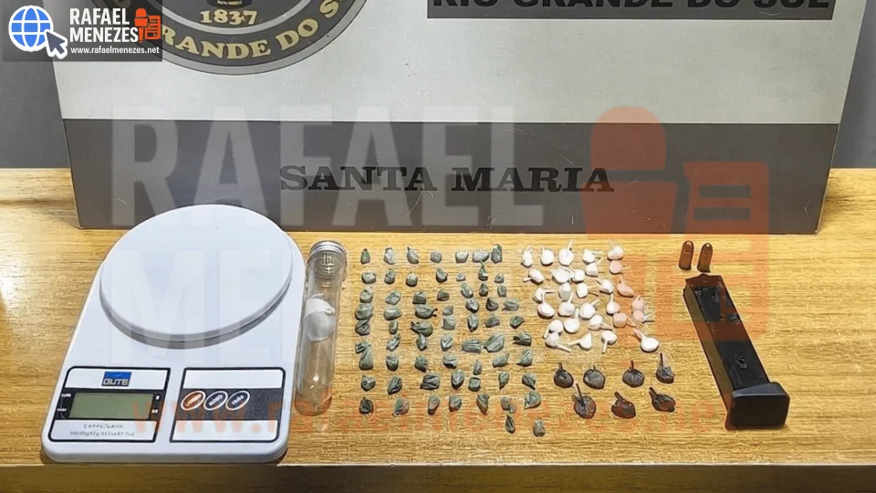 2º Batalhão de Choque prende homem por tráfico de drogas e apreende munições em Santa Maria