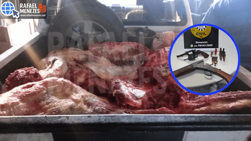 Abatedouro clandestino é fechado e mais de 1,2 tonelada de carne imprópria é apreendida em operação em Dilermando de Aguiar