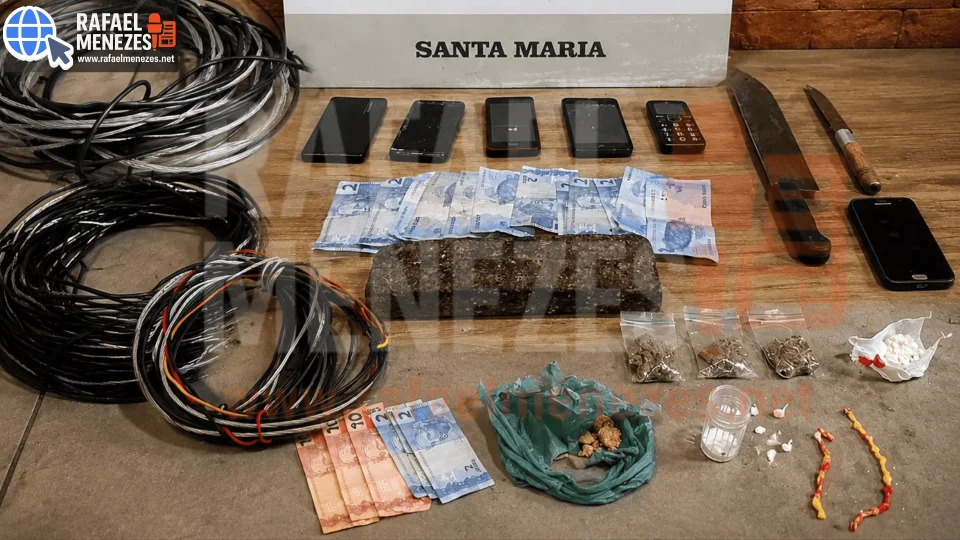Operação realizada nesta sexta-feira prende foragido, combate o tráfico e flagra furtos de energia em Santa Maria