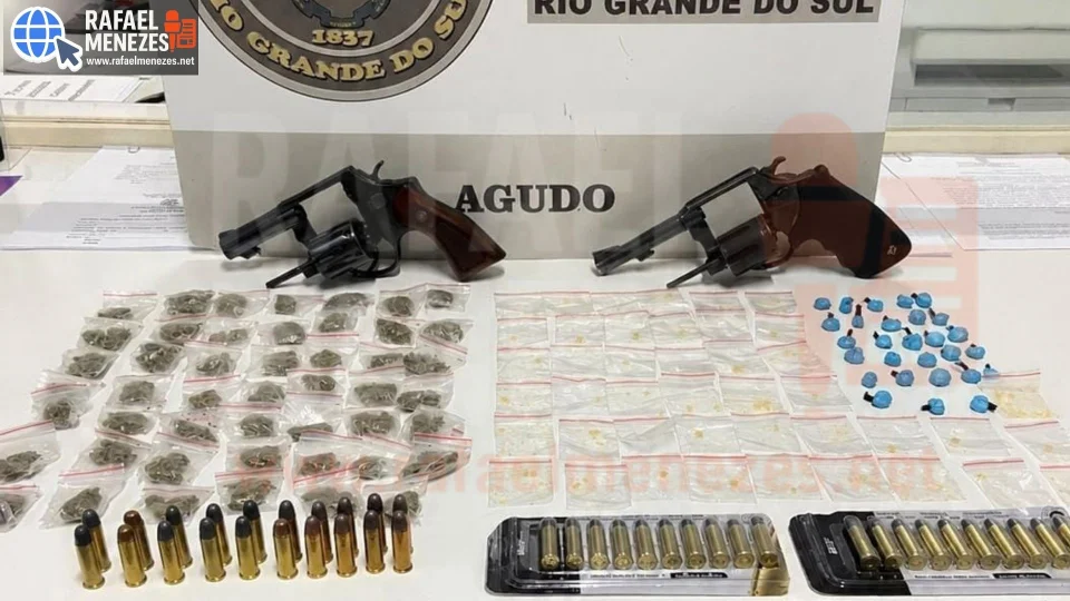 Homem é preso com armas e drogas durante ação da Força Tática em Agudo