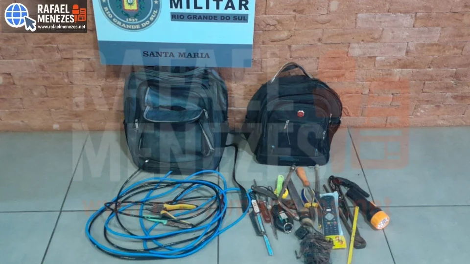 Homem é preso após ser flagrado furtando fios dentro do quartel da Brigada Militar em Santa Maria