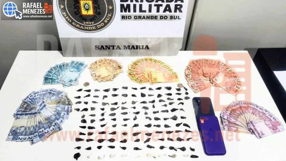 Adolescente é apreendida e dois adultos são presos por tráfico de drogas na Vila Schirmer em Santa Maria