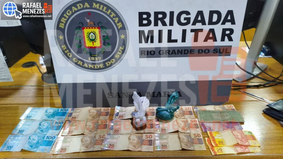 Homem é detido com maconha e R$ 845 em Santa Maria