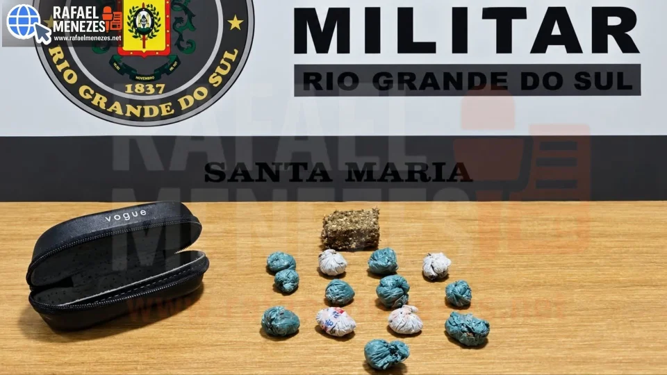 Mulher é presa com porções de maconha durante abordagem do 2º BPChq em Santa Maria