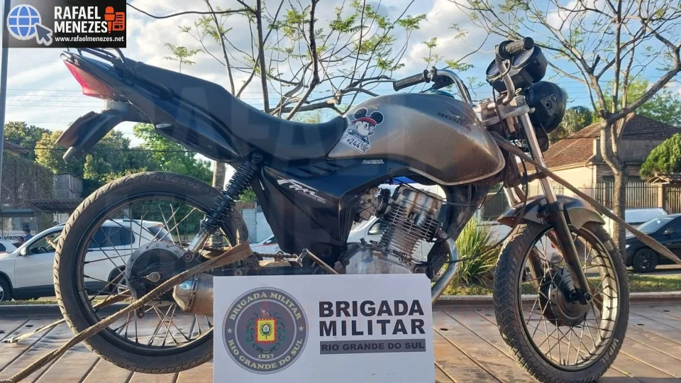Homem é preso após polícia encontrar motocicleta com sinais de irregularidade em Santa Maria