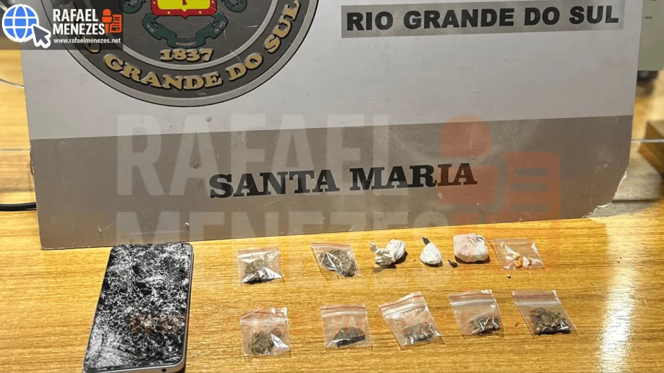 Homem é preso por tráfico de drogas após tentar fugir da Brigada Militar em Santa Maria