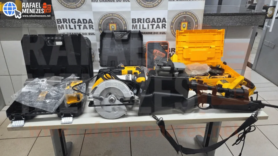 Força Tática recupera ferramentas furtadas de loja de materiais de construção e detém suspeito em Cruz Alta