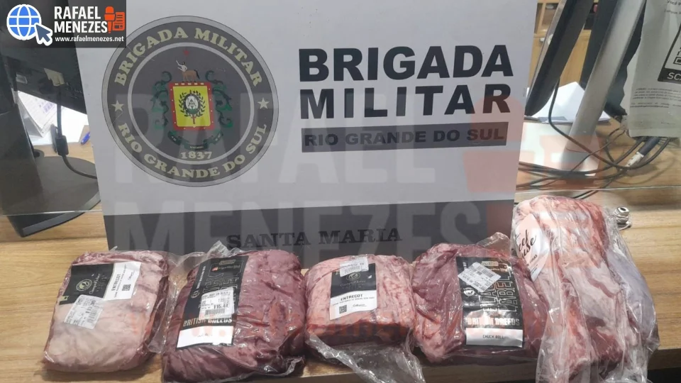 Homem é detido após furto de carnes em supermercado de Santa Maria