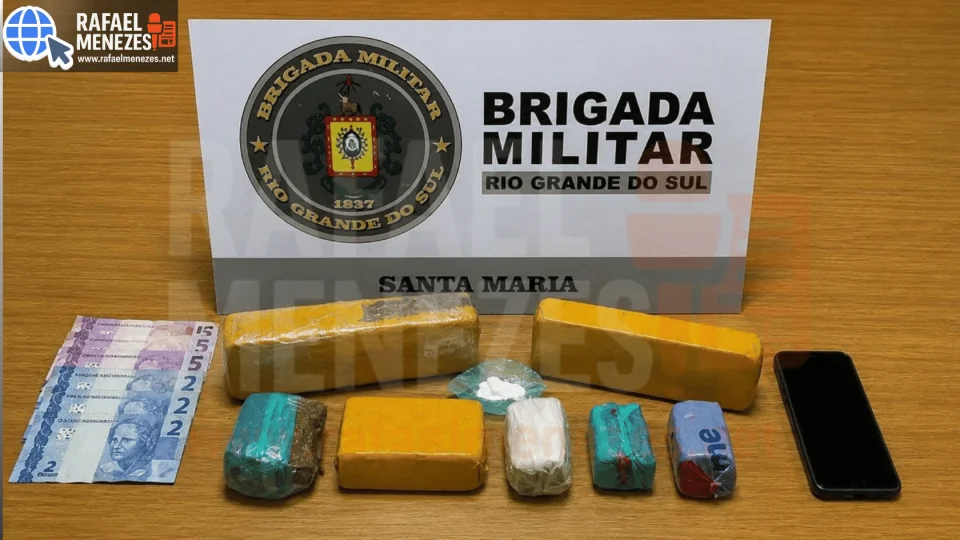 Motorista é preso com mais de 2 quilos de maconha e cocaína em Santa Maria
