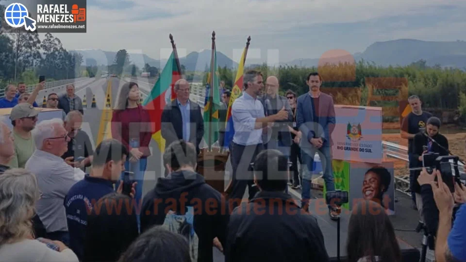 Governador Eduardo Leite inaugura ponte sobre o Arroio Guarda-Mor na ERS-348 em Faxinal do Soturno