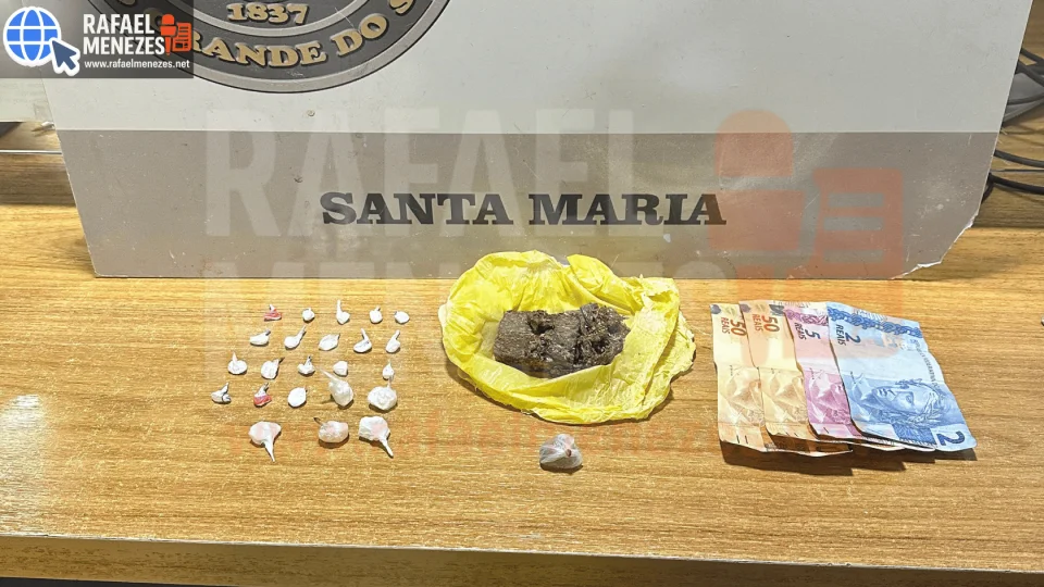 Jovem é preso por tráfico de drogas no Bairro Pinheiro Machado em Santa Maria