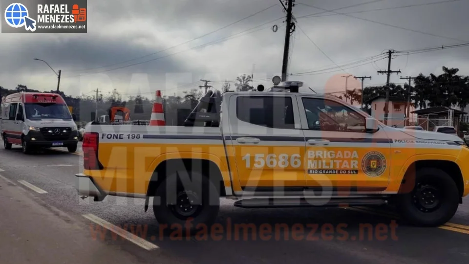 Motociclista fica ferido após ser atingido por carro que fugiu na Faixa Velha em Santa Maria