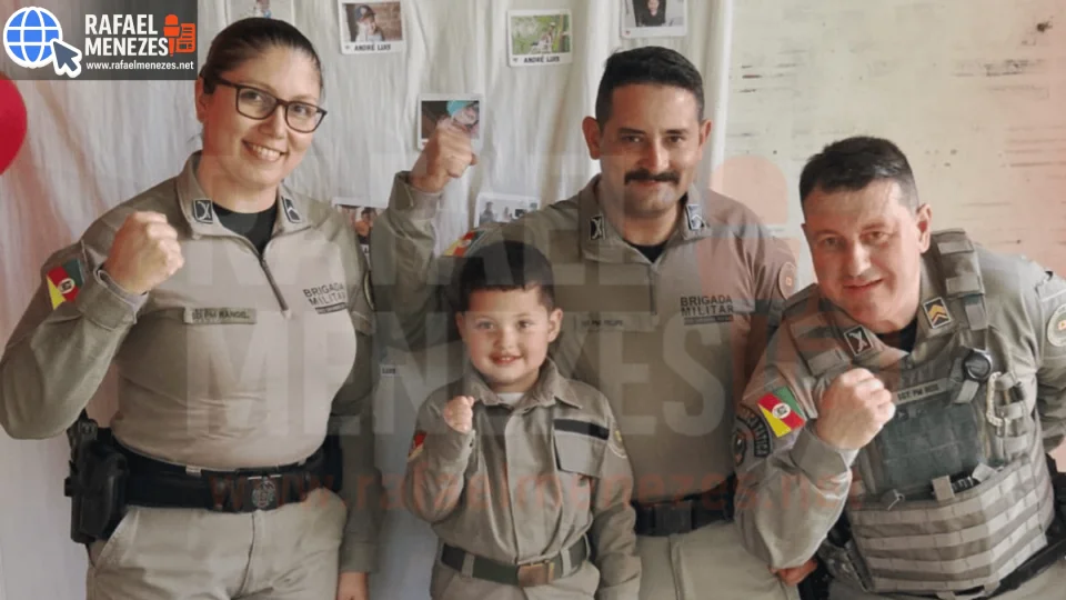 Brigada Militar transforma aniversário de menino em um momento de emoção e alegria