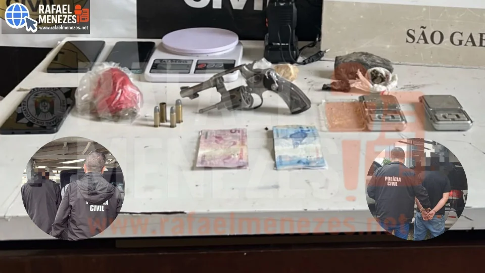 Dois homens são presos por tráfico de drogas e porte ilegal de arma em São Gabriel