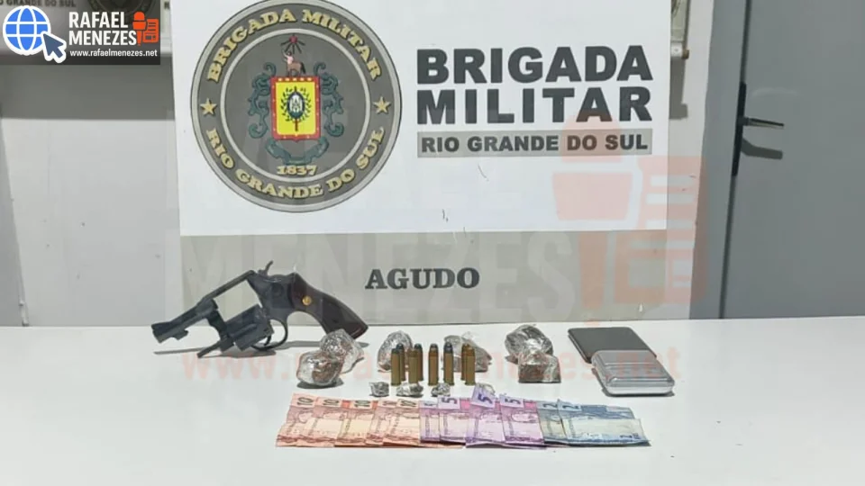 Adolescente é apreendido com arma e drogas durante operação da Brigada Militar em Agudo