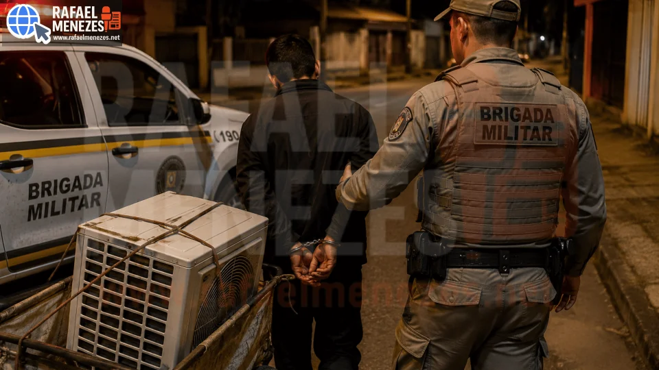 Homem é preso em flagrante após furtar aparelho de ar-condicionado em Santa Maria