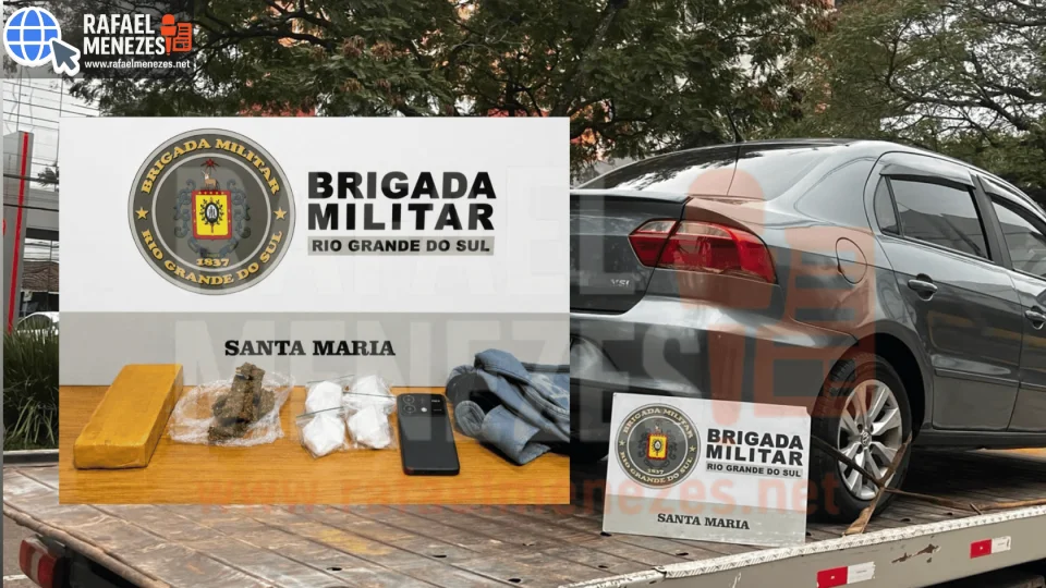 Droga que seria levada para Júlio de Castilhos é apreendida pela Brigada Militar em Santa Maria