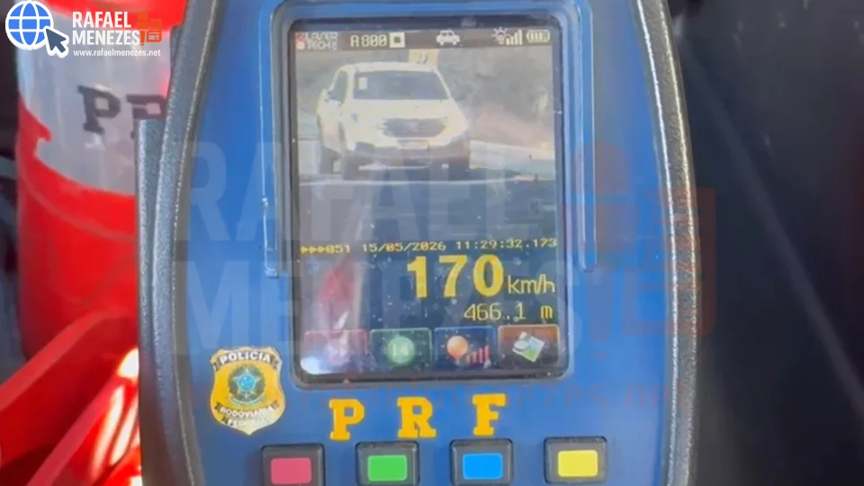 PRF flagra motorista dirigindo a 170 km/h na BR-392