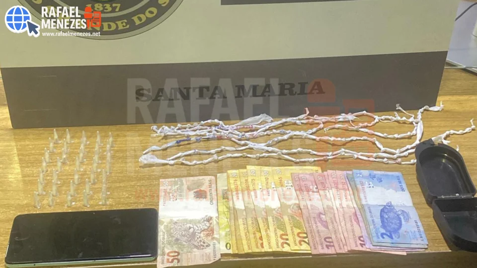 Brigada Militar prende homem com drogas prontas para venda no Nova Santa Marta em Santa Maria