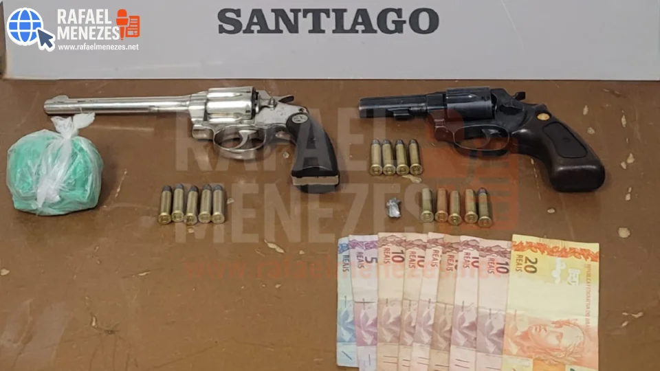 Homem é preso após disparos de arma e acaba autuado por tentativa de homicídio em Santiago
