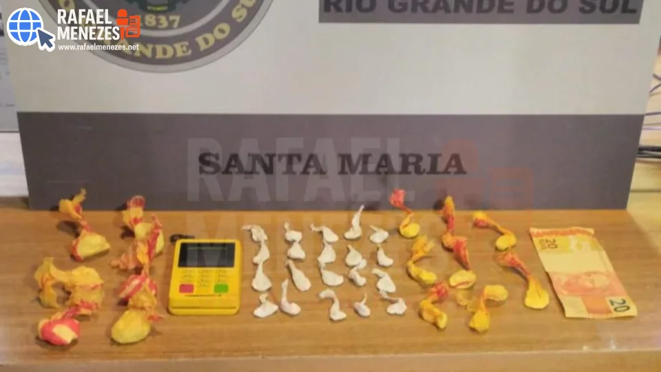 Homem é flagrado com cocaína e preso por tráfico no bairro Urlândia em Santa Maria