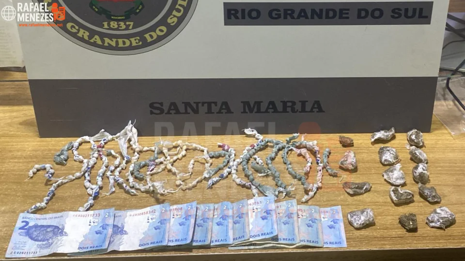 Jovem é preso por tráfico de drogas no bairro Noal em Santa Maria