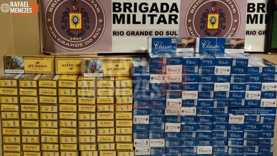 Brigada Militar apreende mais de 300 pacotes de cigarros de origem estrangeira em Três de Maio