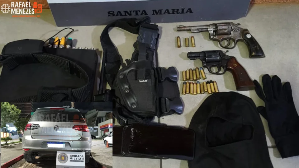Brigada Militar prende trio em carro com placas clonadas após ataque a tiros em Santa Maria