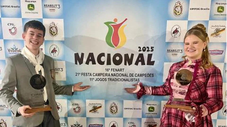 Par de São Pedro do Sul conquista 3º lugar em concurso nacional de Danças Gaúchas de Salão Juvenil, em Goiás