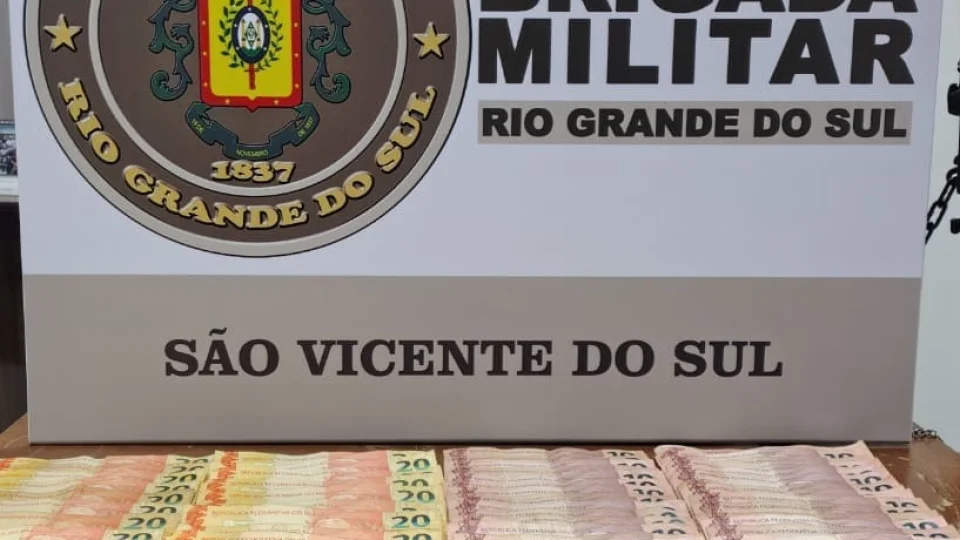 Jovem é preso e dinheiro furtado é recuperado pela Brigada Militar em São Vicente do Sul