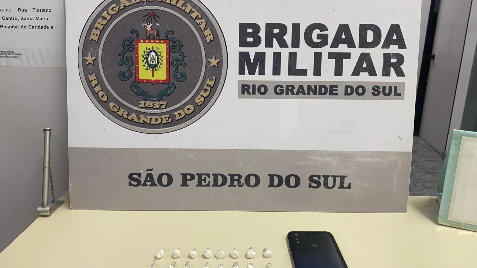 Brigada Militar prende jovem com cocaína e motocicleta irregular em São Pedro do Sul